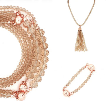 10 Way BUNDLE  - Champagne Crystal (Includes 10 Way Necklace, Tassel & Mini Connectors) Seriously Romantic