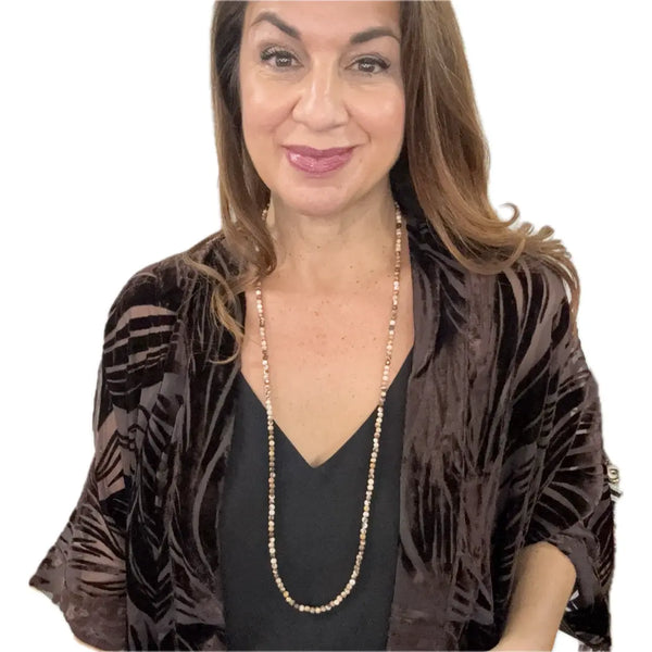 Long Strand Necklace - Zebra Stone Maria Nicola