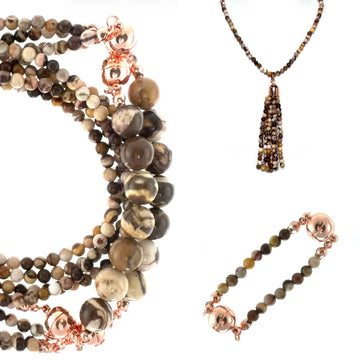 10 Way BUNDLE  - Zebra Stone  (Includes 10 Way Necklace, Tassel & Mini Connectors) RYAN