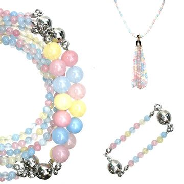 10 Way BUNDLE  - Morganite (Includes 10 Way Necklace, Tassel & Mini Connectors) Seriously Romantic