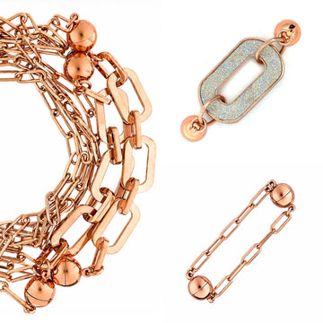 10 Way BUNDLE  - Paperclip - Rose Gold (Includes 10 Way Necklace, Mini Connectors & Shimmer Paperclip Pendant) Seriously Romantic