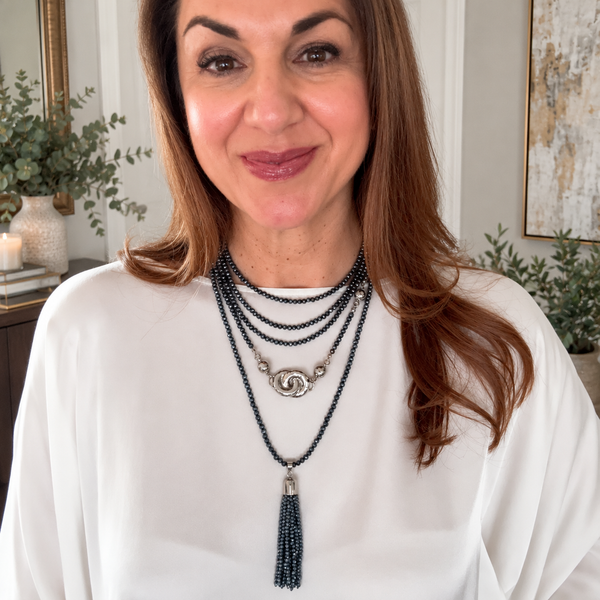 10 Way Bundle - Midnight Crystal (Includes 10 Way Necklace, Tassel & Mini Connectors) Seriously Romantic