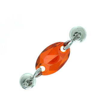 Pendant - 23mm Oval - Magma Austrian Crystal