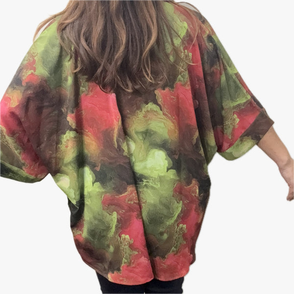 Square Kimono - Marbled Watermelon Ragesh