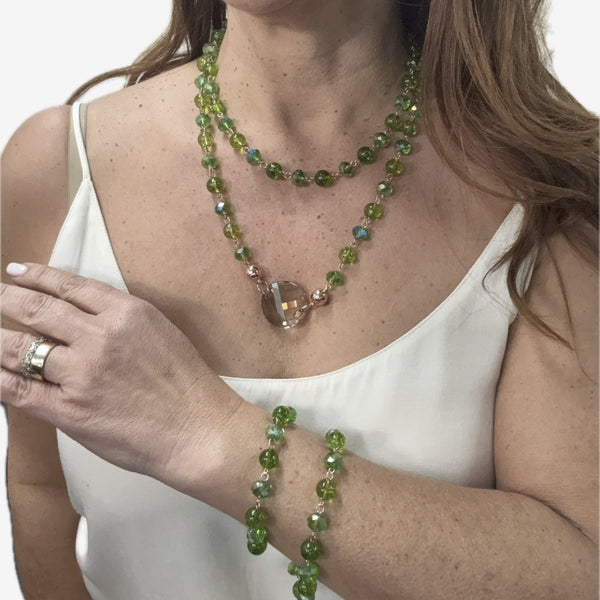 SET 6- 50% OFF! FULL CRACKED PERIDOT LINKS SET + SUNSET PENDANT FLASH SALE