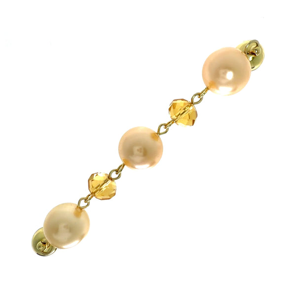 SET 7- 20% OFF! WHITE DAISIES ON BLUE COTTON MODAL SCARF + GOLDEN CRYSTAL LONG & MEDIUM STRANDS+ BESPOKE MIXED YELLOW AND GOLDEN CRYSTAL LINK CONNECTOR+ MATCHING EARRINGS FLASH SALE