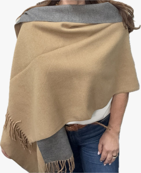 Winter Scarf - CAMEL with GREY Namaskar