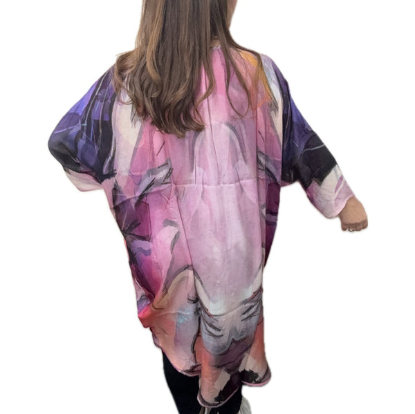 Kimono - LILAC and ORANGE - MODAL - 20% OFF! Namaskar