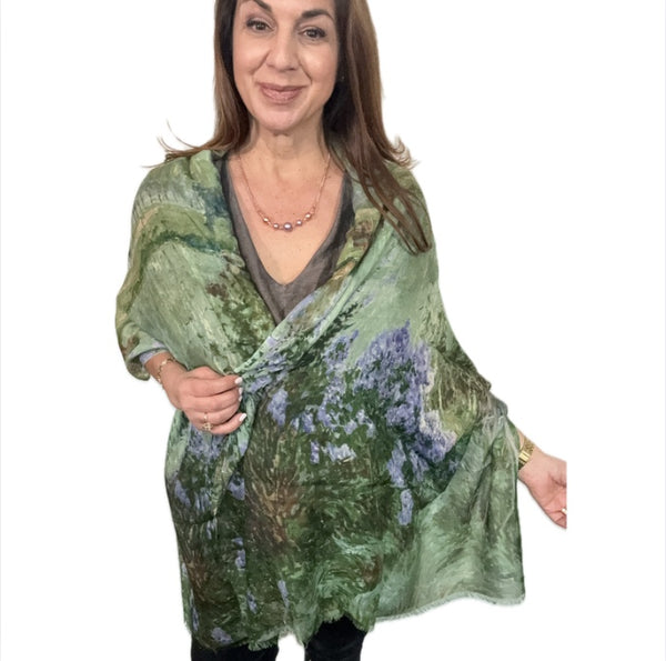 Scarf - Modal Silk - Wild Iris Garden