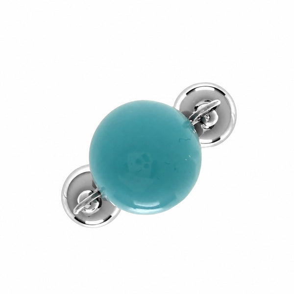 Pendant - 16mm Round Shell Pearl - Turquoise Pendant