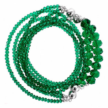 The four pieces of the Emerald Crystal 10 Way Necklace™