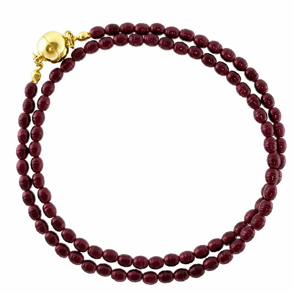 Medium Strand Necklace - Shell Pearl -  Burgundy Maria Nicola