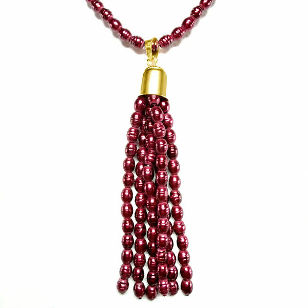 Tassel -  Shell Pearl - BURGUNDY Maria Nicola