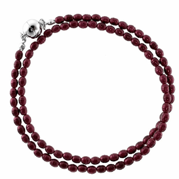 Medium Strand Necklace - Shell Pearl -  Burgundy Maria Nicola
