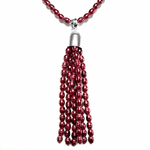 Tassel -  Shell Pearl - BURGUNDY Maria Nicola