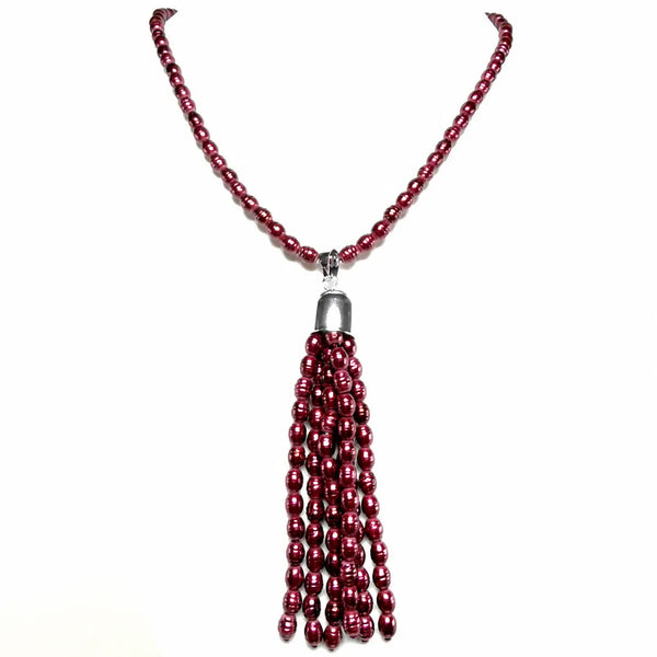 Tassel -  Shell Pearl - BURGUNDY Maria Nicola