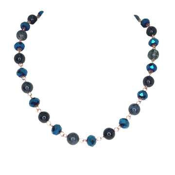 Link Necklace - NEW Sapphire (with blue goldstone and Sodalite)
