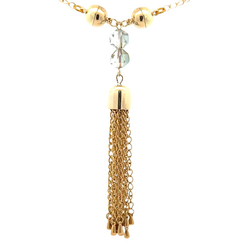 PENDANT - Chain Tassel with PEACOCK Crystal - LAST CHANCE 20% OFF!