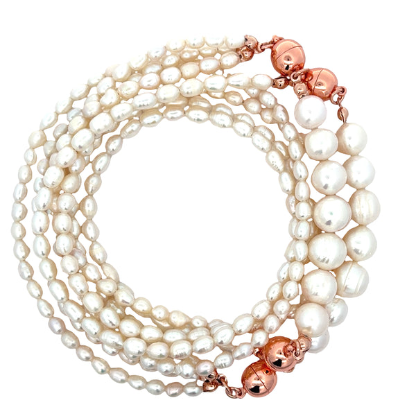 10 Way Necklace Cream Pearl + FREE Matching Baroque Shell Pearl Pendant + FREE Cream Pearl Short Earrings