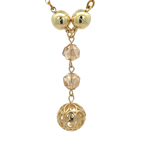 SET 5- 25% OFF!! ALMOND BAMBOO SCARF+ SMOKEY QUARTZ LONG STRAND + CHAMPAGNE LUXE FILIGREE PENDANT