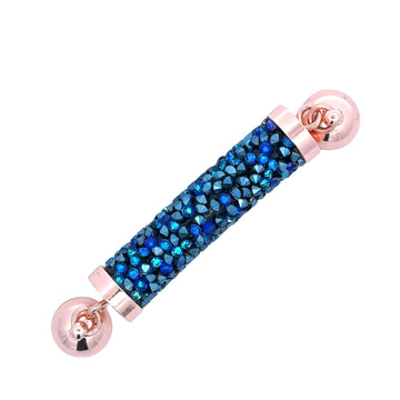 Pendant - Encrusted Cylinder - BLUE