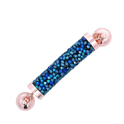Pendant - Encrusted Cylinder - BLUE - ON SALE 20% OFF!