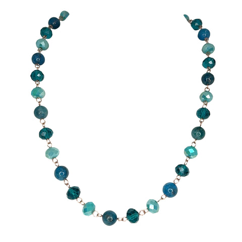 LONGER Link Necklace  - Ocean Blue (Apatite/Turquoise/Teal)