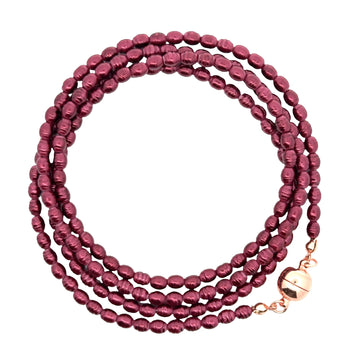 Long Strand Necklace - Shell Pearl -  Burgundy Maria Nicola