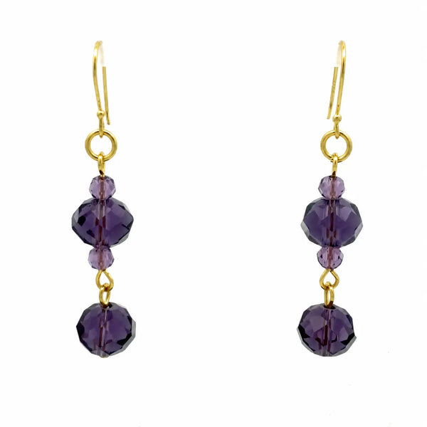 Long Earrings - GRAPE Crystal Maria Nicola