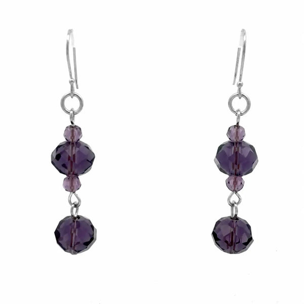Long Earrings - GRAPE Crystal Maria Nicola