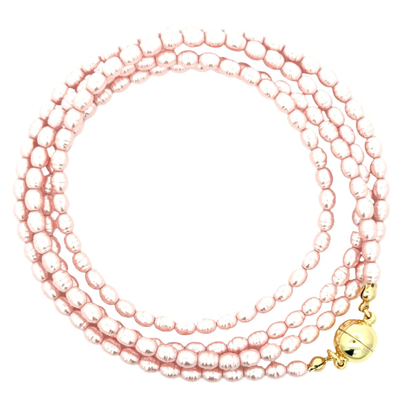 Long Strand Necklace - Shell Pearl -  PINK Maria Nicola