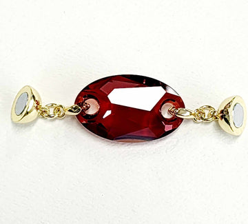 Pendant - Austrian Crystal Oval - Magma