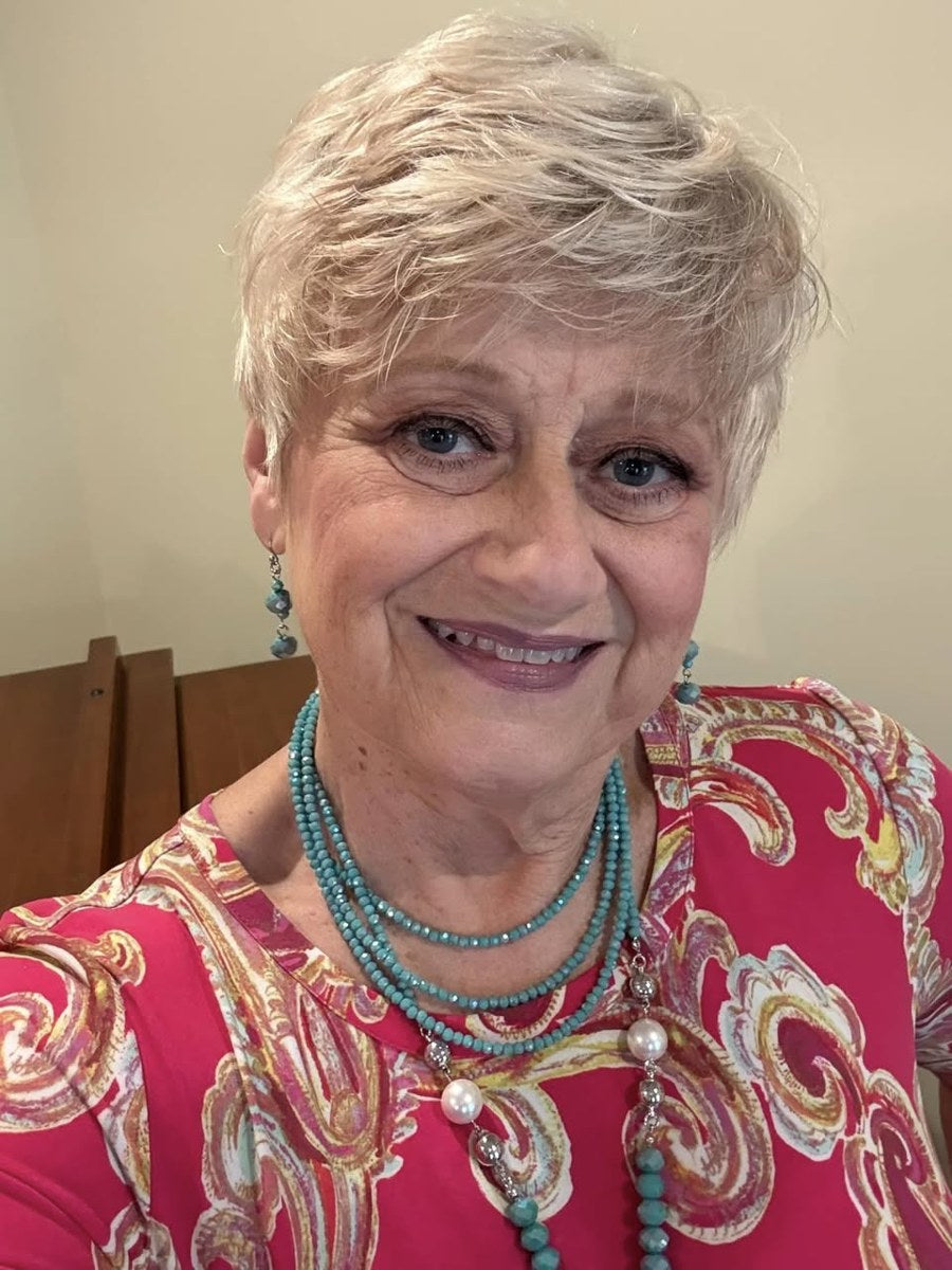 Betty M. wearing Maria Nicola jewellery