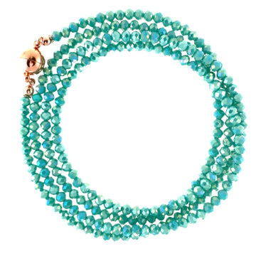 Long Strand Necklace - Turquoise Crystal Seriously Romantic