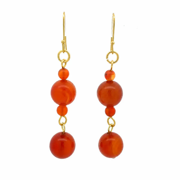 Long Earrings - Orange Agate Maria Nicola
