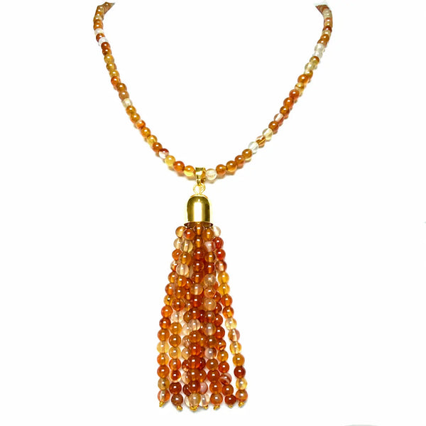 Tassel - Orange Agate Seriously Romantic