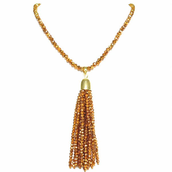 Tassel - Orange Copper Crystal Seriously Romantic