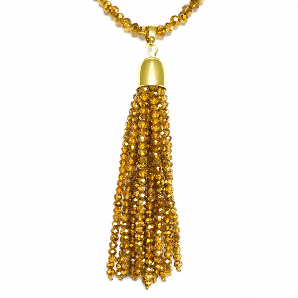 Tassel - Orange Copper Crystal Seriously Romantic