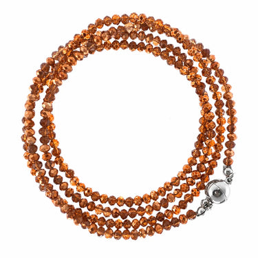 Long Strand Necklace - Orange Copper Crystal Seriously Romantic