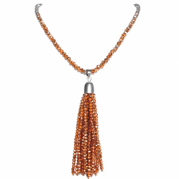 Tassel - Orange Copper Crystal Seriously Romantic
