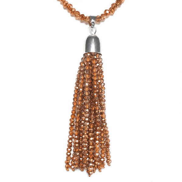 Tassel - Orange Copper Crystal Seriously Romantic
