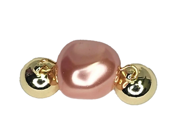 Pendant - Organic Pearl - Peachy Austrian Crystal