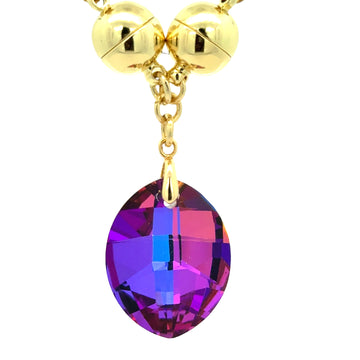 Palawit - Nakabitin na Kristal na Dahon - LILA ASUL