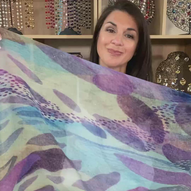 Fine wool scarf - purple rain