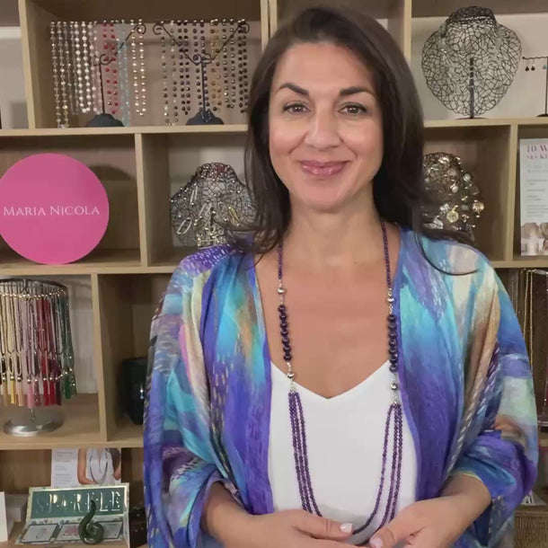 Kimono Purple Rain - 10 Way Necklace™ - Maria Nicola