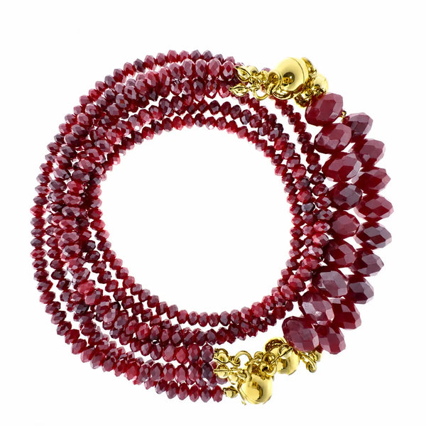 10 Way Necklace - Raspberry Crystal Seriously Romantic