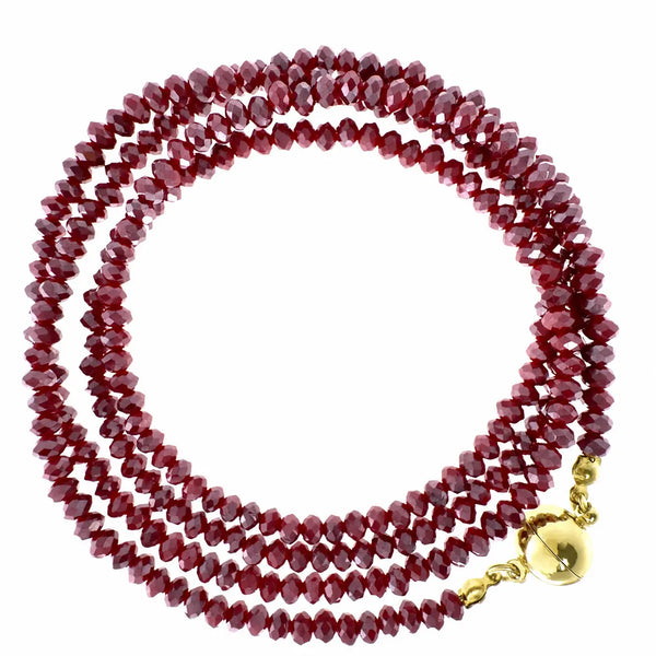 Long Strand Necklace - Raspberry Crystal Seriously Romantic