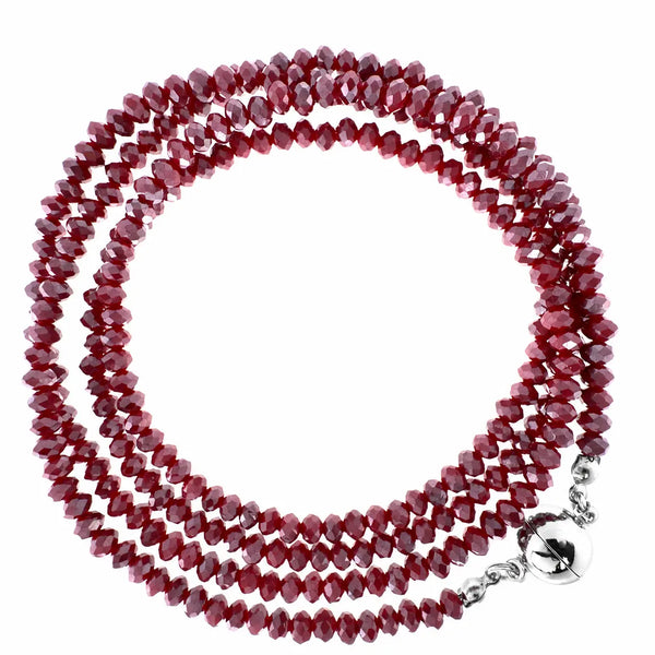 Long Strand Necklace - Raspberry Crystal Seriously Romantic