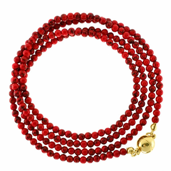 Long Strand Necklace - RED HOWLITE Seriously Romantic
