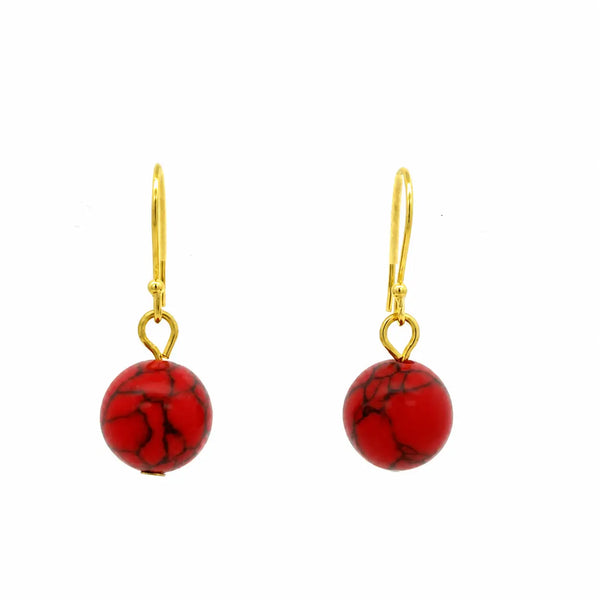 Short Earrings - RED HOWLITE Maria Nicola